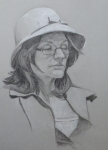 Portrait on grey paper